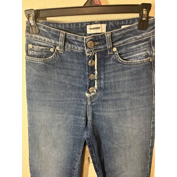 Closed Denim Blue Jeans Made in Italy Skinny Retro Button Fly Y2K Size 24 - Picture 3 of 10